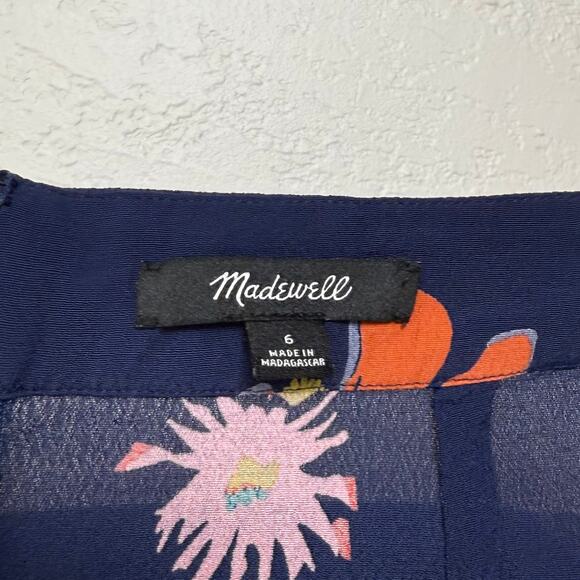 Madewell Atrium Midi Skirt in Bird of Paradise Navy Floral Size 6 - Picture 4 of 5